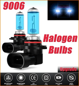 9006 HB4 12V 55W Halogen Headlight Light Bulbs 5000K Super White -Set of 2 - Picture 1 of 6