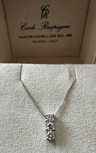 COLLANA TRILOGY IN ORO BIANCO 18kt. E DIAMANTI NATURALI TAGLIO BRILLANTE - Imagen 1 de 3