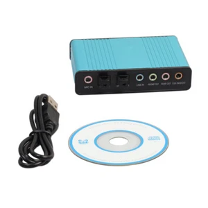 Carte son audio optique externe USB 6 canaux 5.1 pour ordinateur portable (bleu) - Photo 1/8