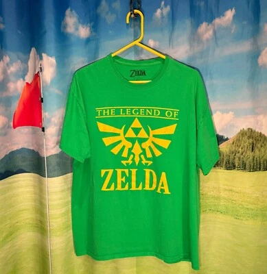 THE LEGEND OF ZELDA - Mens XL Short Sleeve KELLY GREEN T-Shirt - NINTENDO - Image 1 of 4