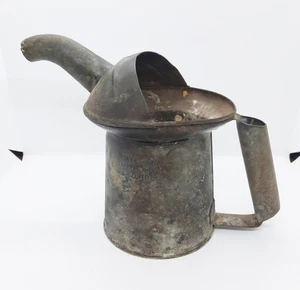 One Quart Galvanized NYC PA Approved 7.5” Tall Oil Filler Can - Picture 1 of 6