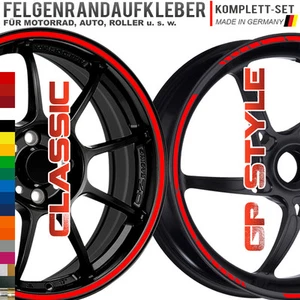 NEW! Felgenrandaufkleber Classic & GP Design STYLE Auto Motorrad Aufkleber - Picture 1 of 3