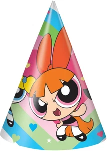 Powerpuff Mädchen Party Hüte Geburtstag Party Zubehör offiziell lizenziert 8ct - Bild 1 von 2