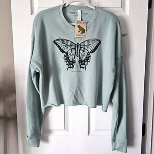 Nature Walk Studio gefesseltes Papilioniden-Sweatshirt zugeschnitten - Größe L - Bild 1 von 7