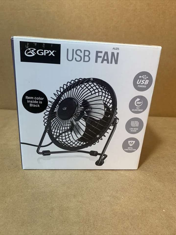 Ventilador de Escritorio 4 Pulgadas USB Funcionamiento Silencioso Deslizable Pies Interior Negro Foto 1 de 4