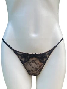 Victoria's Secret V-String Minislip schwarz Spitze Tanga Größe Small 05 12 neue Etiketten - Bild 1 von 7