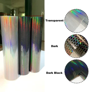 Laser Honeycomb Car Headlight Wrap Tint Fog Light Taillight Waterproof Film - Picture 1 of 15