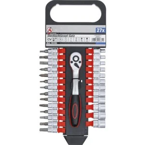 1/4" Umschaltknarre mit Steckschlüssel- Satz SW 4 - 13 mm und Biteinsätzen - Bild 1 von 4