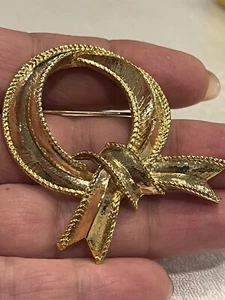 KR Goldplatte signiert Vintage Brosche Anstecknadel 2" Band - Bild 1 von 9