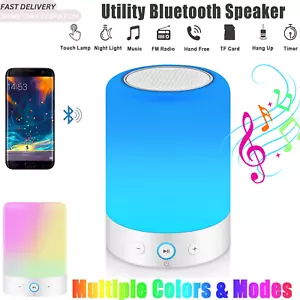 Bedside Table Lamp with Bluetooth Speaker Desk Lamp Colour Changing Night Light - Picture 1 of 8