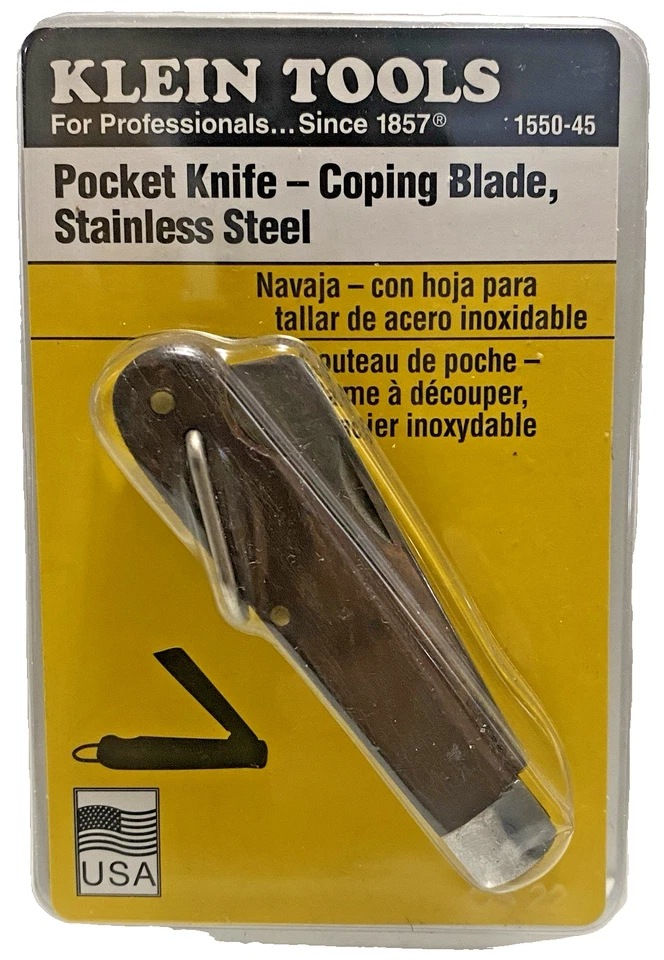 Navaja de bolsillo Klein Tools 1550-45 vintage 2005 hoja de afrontamiento 2-1/4" Foto 1 de 2