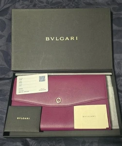 Authentic Bvlgari Purple Leather Clutch Bag. Full Set, Box, Authenticity Card - Picture 1 of 11