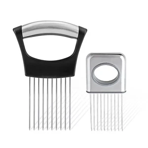 2 Pcs Onion Slicer Food Slice Assistant Stainless Steel Onion Holder Slicer T... - Picture 1 of 7
