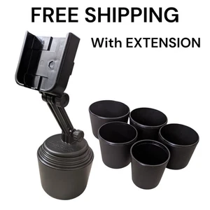 WeatherTech CupFone with Extension Adjustable Cup Holder Cell Phone Mount Black - Picture 1 of 14