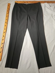 Lafayette 148 New York Pants Womens 10 Black Virgin Wool Chrystie Stretch Luxury - Picture 1 of 15