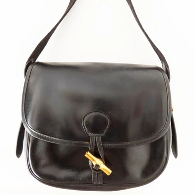 Bolso de Hombro HERMES Caja de Lona Becerro Marca H Negro K11 k089 de JAPÓN Foto 1 de 4