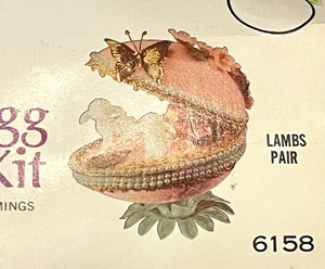 Vintage 1973 Walco Panorama Ei Ornament Kit #6158 Lämmer Paar versiegelt Handwerk - Bild 1 von 5