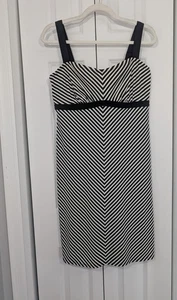 Athleta Damen Gr. 36 D/DD Badeanzug Oberteil Cover Up schwarz weiß gestreift - Bild 1 von 5