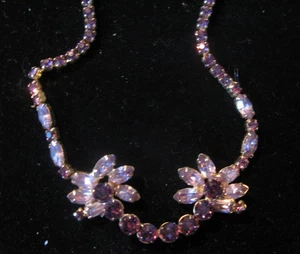 Light & Dark Purple Crystal Ornate Necklace - Picture 1 of 2