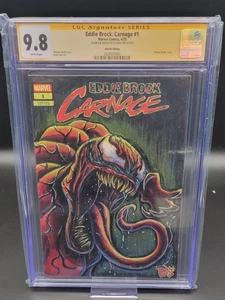 Eddie Brock Carnage 1 CGC Signature Series 9.8 Signed & Sketch by DJ Hall - Picture 1 of 2