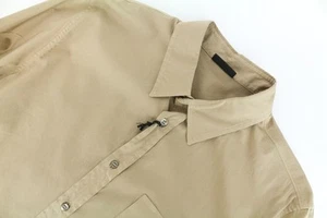 Richmond Hombres Camisa L Marrón Claro Algodón Elástico Largo Manga Botón-para - Imagen 1 de 11
