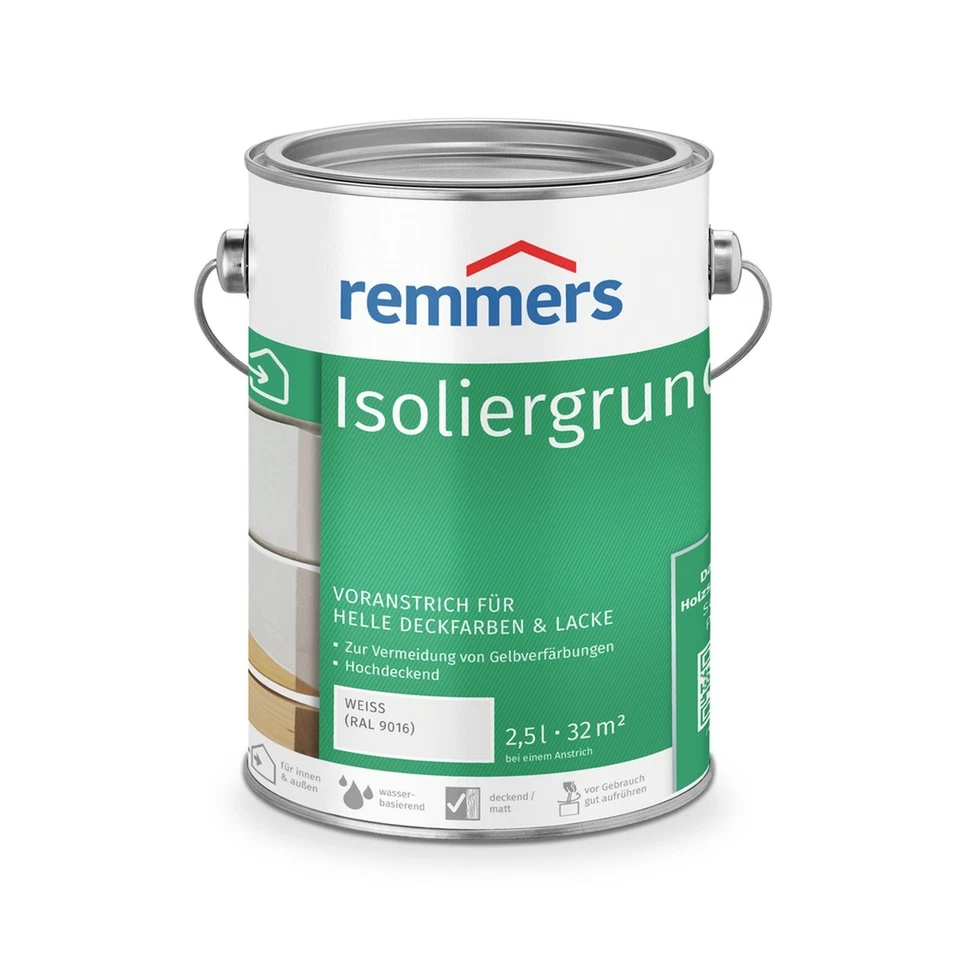 (28,24 EUR/l)  Remmers Isoliergrund weiß RAL 9016 2,5 l Voranstrich Wasserbasis - Bild 1 von 1