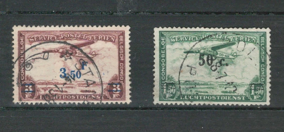 CONGO ÁFRICA COLONIAS BELGAS AVIONES NUEVA MONEDA USADO CORREO AÉREO LOTE (CON 461) Foto 1 de 1