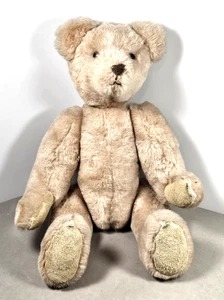 Vintage Teddy Bear Fully Jointed Tan Brown 16" No Tags Unknown Maker OLD! - Picture 1 of 18