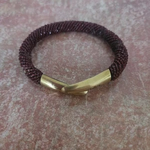 Antique Victorian Garnet Seed Bracelet 10k GF Rare Vintage - Picture 1 of 11
