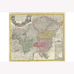Landkarte von Österreich Böhmen Tschechien; Antike Landkarte, 1747 - Bild 1 von 11