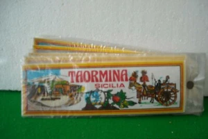 LOTTO 10 ADESIVI LUNGHI TAORMINA TEATRO CARRETTINO ANNI '80 - Picture 1 of 1