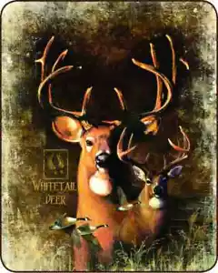 BUCK RACK WHITETAIL DEER Luxury Soft Sherpa Throw Blanket 50x60 inch - Picture 1 of 2
