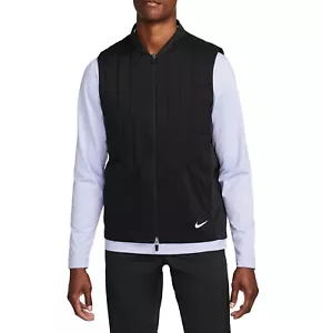 Nike Mens Therma-Fit ADV Repel Full-Zip Black/White Golf Vest, DN1957-010 - Picture 1 of 8