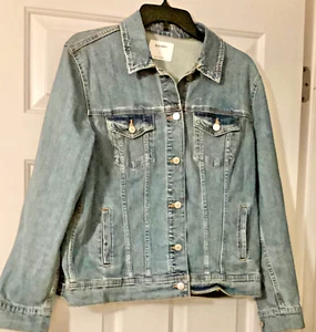 Old Navy Women's Blue Classic Denim Jean Jacket Trucker Denim size L - Picture 1 of 2