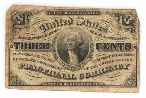 Third Issue 3 Cent Fractional Currency Fr. 1227 Cover