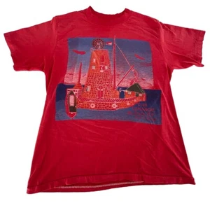 Vtg Club Comanche Hotel St. Croix Graphic Red T Shirt, Adult M- Artist Bob Tonge - Picture 1 of 4