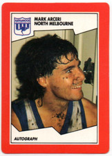 1989 AFL VFL SCANLENS STIMOROL CARD - 124 Mark ARCERI (NORTH MELBOURNE) Mint-NM