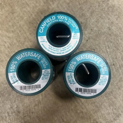 Carretel Canfield 100% à prova d'água sem chumbo 0,125 polegadas de diâmetro. Lote de solda de prata de 3, 3 lb - Imagem 1 de 4
