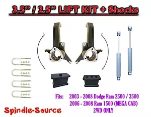 3.5 / 2.5 Lift Kit + SHOCKS. FITS 03 - 08 Dodge Ram 2500 3500 2WD 4" Axle UB-I - Picture 1 of 1