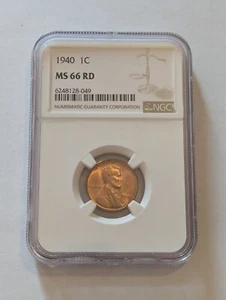 Centavo de trigo Lincoln 1940-P NGC MS 66 RD - Imagen 1 de 2