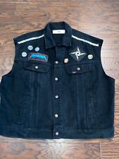 Vintage Lee Upcycled Metallica Battle Concert Vest Mens Size XL Black Denim