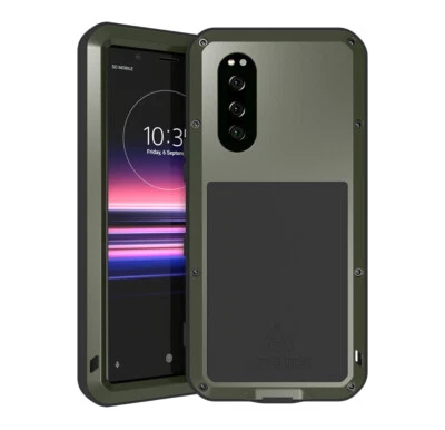 LOVE MEI Impermeable Gorilla Glass Metal Estuche Cubierta para Sony Xperia 1 5 10 Plus Foto 1 de 4