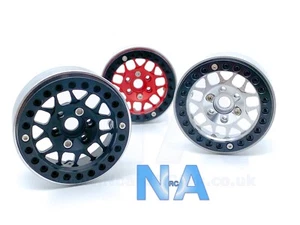 1Pr 1.9" Beadlock Aluminium Alloy Black Red Silver Crawler Car RC Wheels - Picture 1 of 20