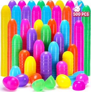 YEAHBEER 500 Easter Eggs, 2.36“ Assorted Bright Colors Plastic 500 Pcs - Picture 1 of 7