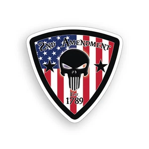 2nd Amendment Sticker USA American Flag Skull Car vehicle Window Bumper Decal 2A - Bild 1 von 2