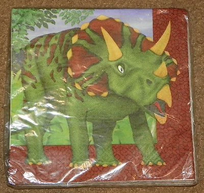 NUEVO EN PAQUETE SERVILLETAS Birthday Express 16 Ct Dinosaurio Dino Almuerzo Cena Foto 1 de 2