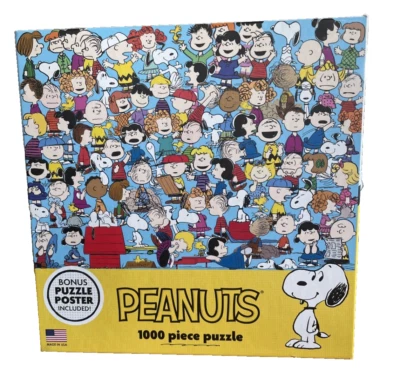 RoseArt Peanuts Cast of Characters 1000-piece Jigsaw Puzzle, NEW SEALED - Image 1 of 4
