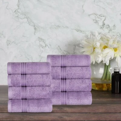 600 GSM Egyptian Cotton Hand Towel Set of 8 - Soft, Plush & Absorbent Towels - Image 1 of 4