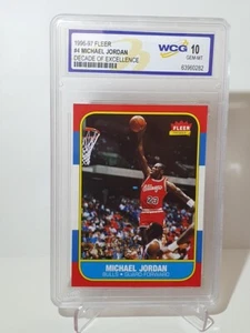 1996-97 Michael Jordan Fleer Rookie #4 Decade of Excellence WCG GEM-MT 10 PSA - Picture 1 of 5