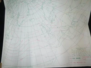 VINTAGE Meteorologisches Büro atlantische & europäische Oberflächendruckkarte 1968 - Bild 1 von 5